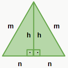 triângulo equilátero com lados m n h