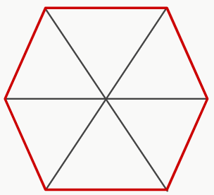 área do hexagono