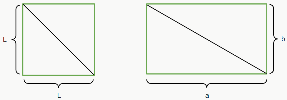 área do quadrado e retângulo