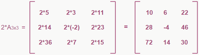 multiplicação de matriz por número real
